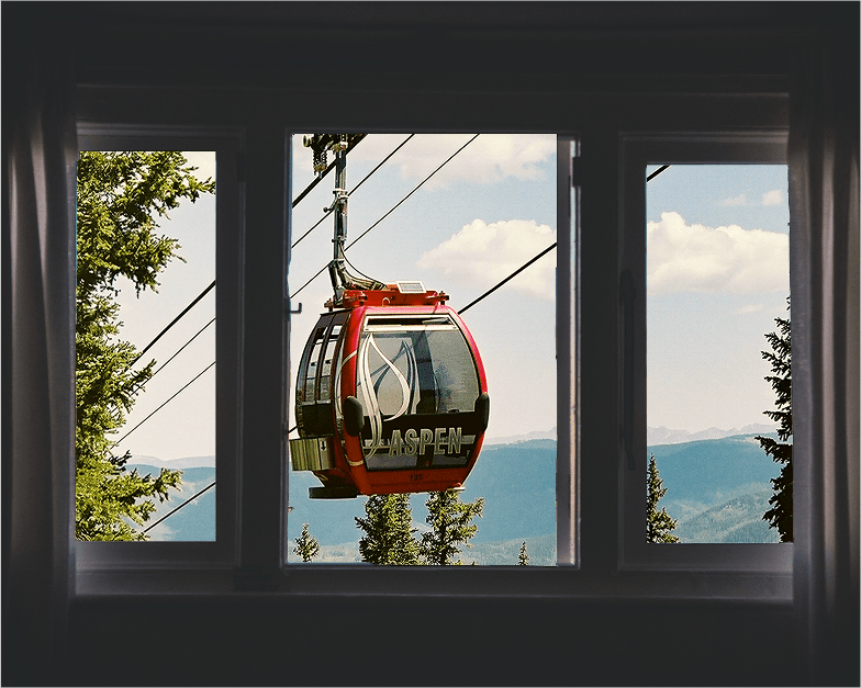 Aspen cart through a window